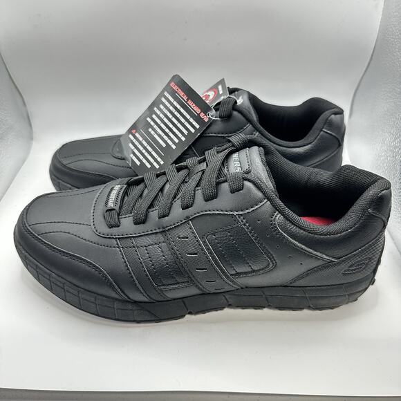 Skechers Men\'s Work Elston 2.0 Black Lace Up Food Service Shoe | Size 9 main image 4